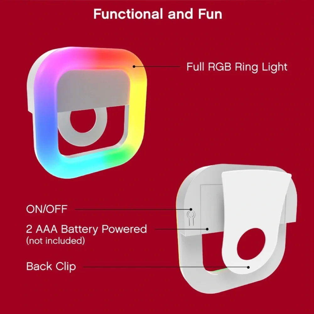 RGB Selfie Halo Light - Square